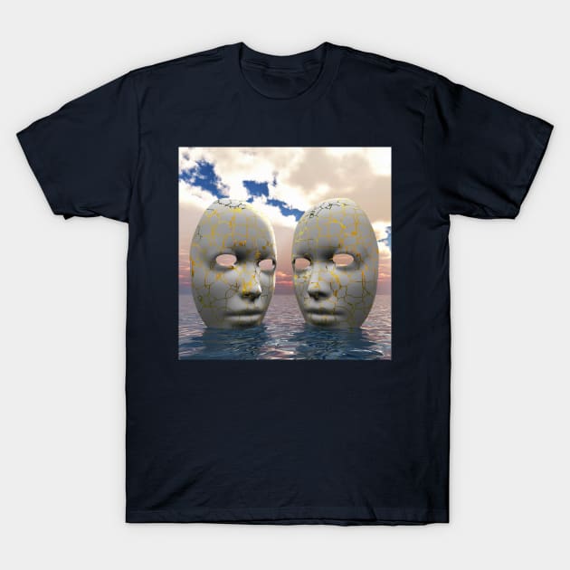 Giant masks on water surface T-Shirt by rolffimages